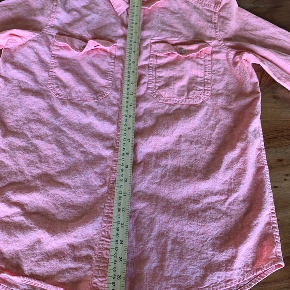 Eddie Bauer Pink Vented Long Sleeve Shirt Button-Down Women's Sz M Cotton Linen - Picture 4 of 8